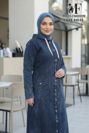 Denim Dress with Hood C:SD122