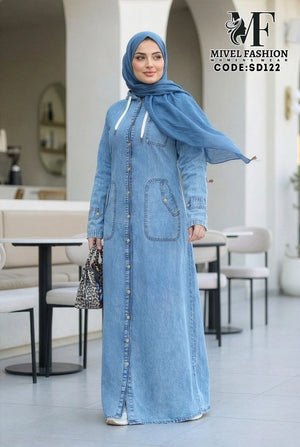 Denim Dress with Hood C:SD122