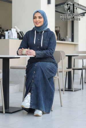 Denim Dress with Hood C:SD122