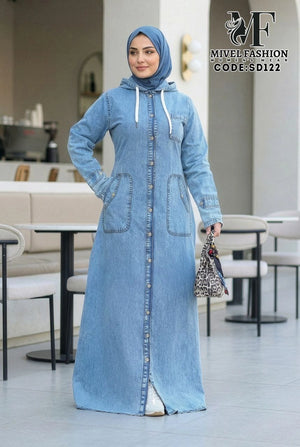 Denim Dress with Hood C:SD122