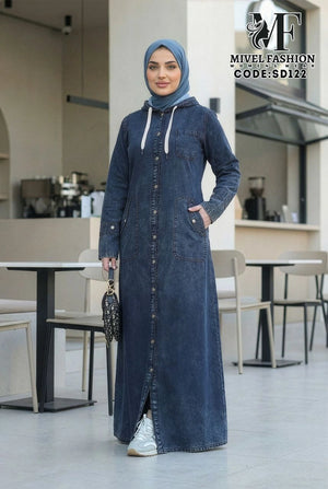 Denim Dress with Hood C:SD122