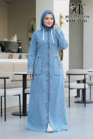 Denim Dress with Hood C:SD122