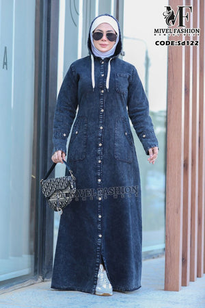 Denim Dress with Hood C:SD122