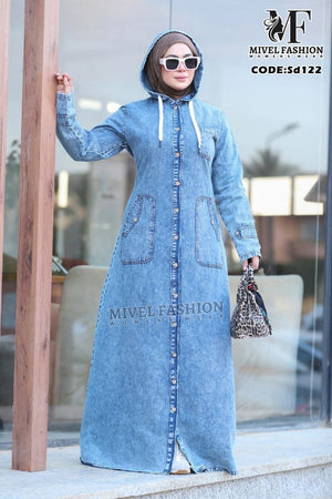 Denim Dress with Hood C:SD122