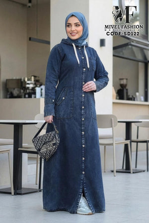 Denim Dress with Hood C:SD122 (WS)