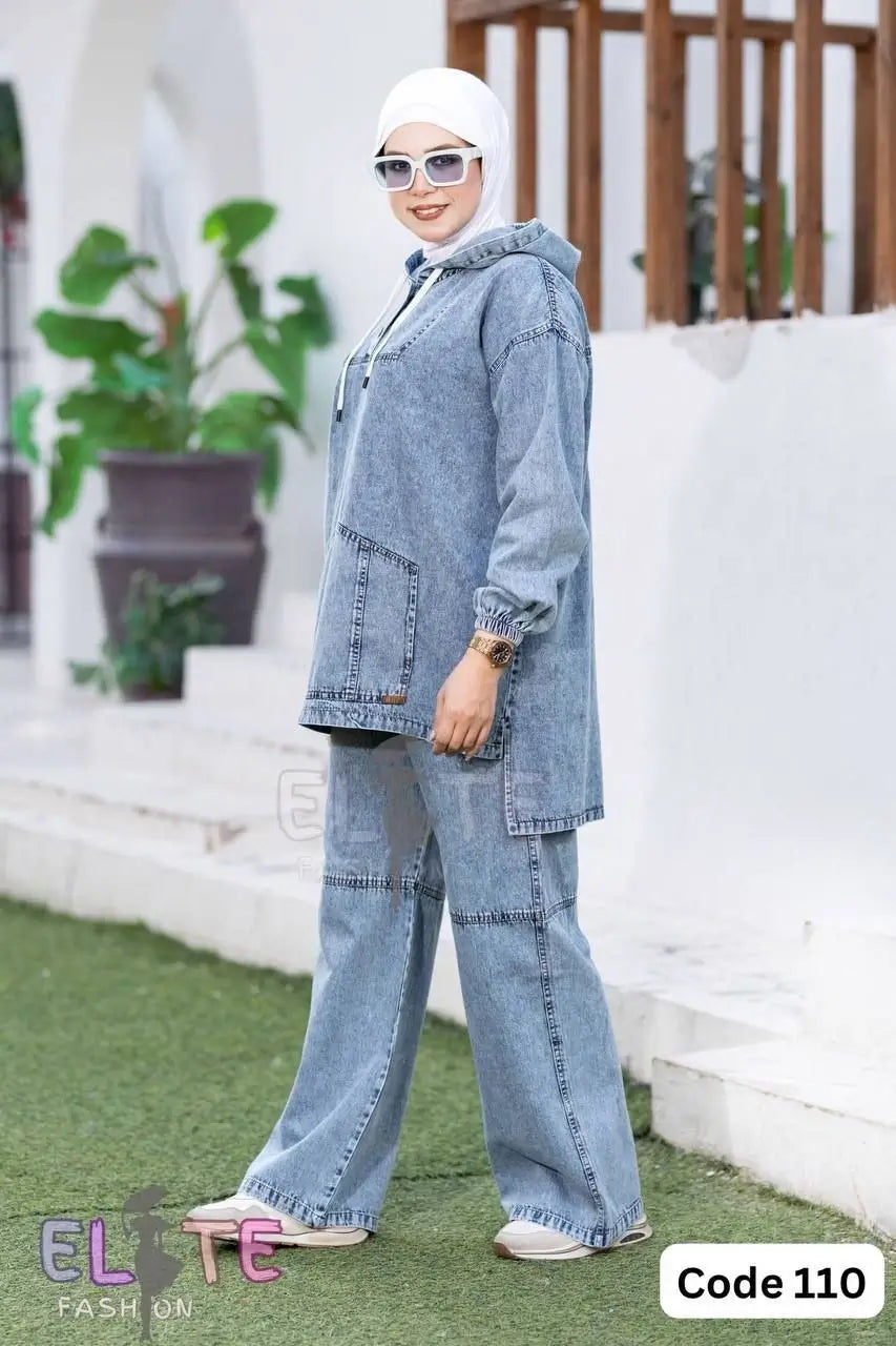 Denim Two-Piece Set C:110