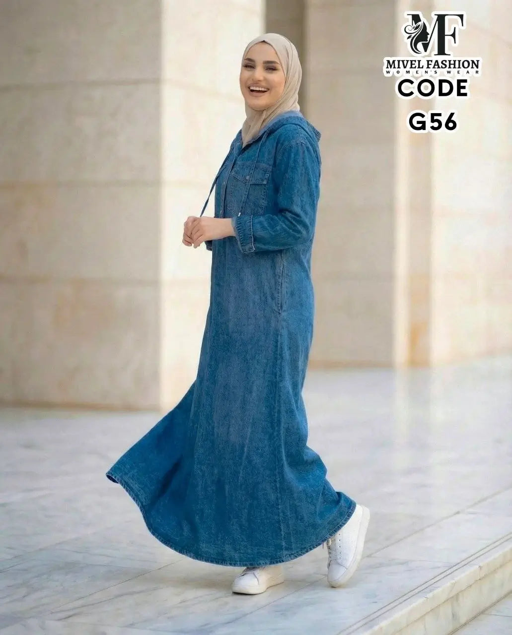 Denim Dress with Magic Pocket C:G56