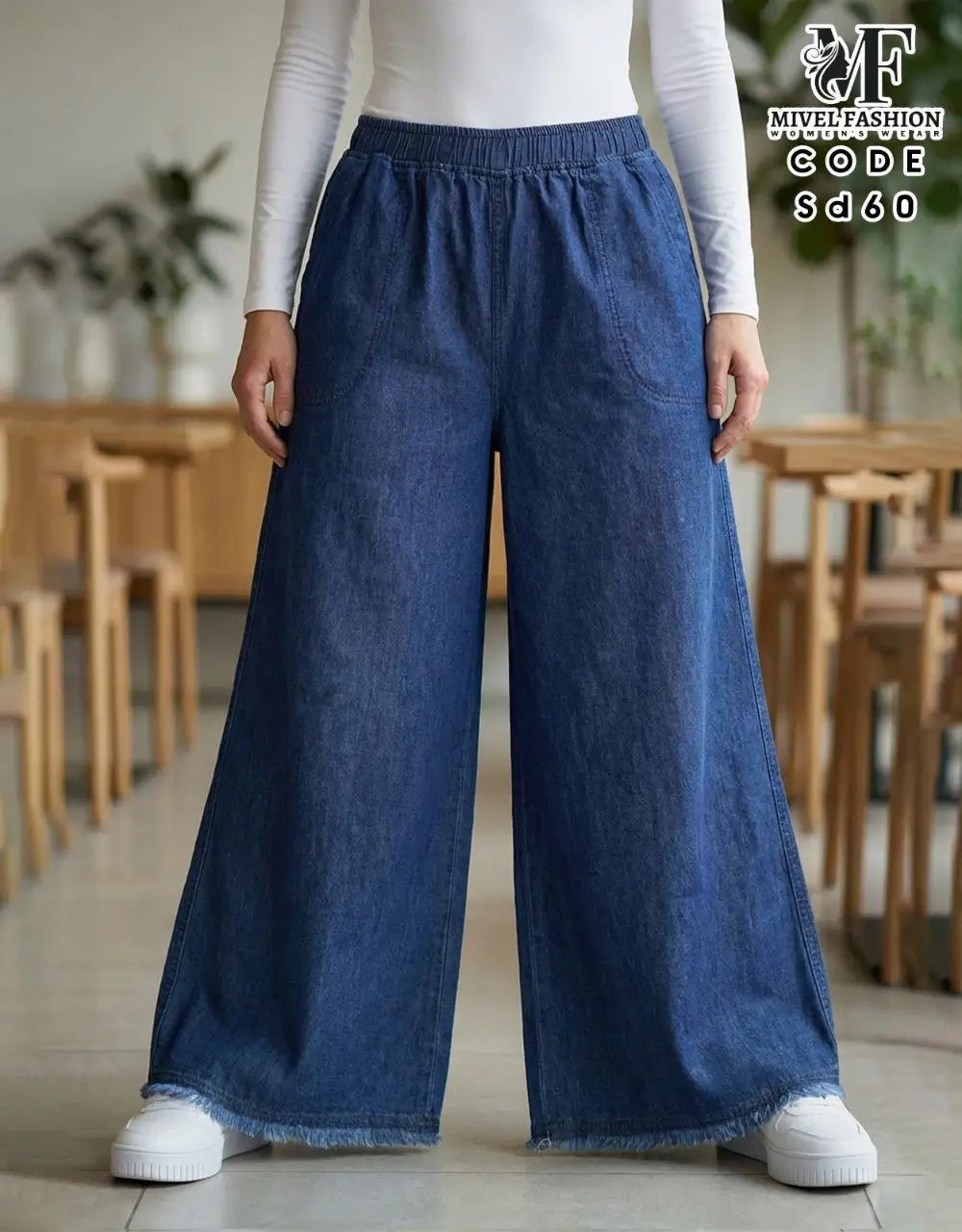 Wide-Leg Denim Jeans C:SD60