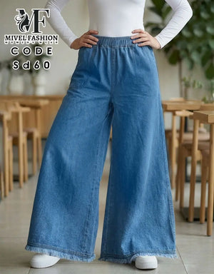 Wide-Leg Denim Jeans C:SD60