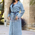  Denim trench coat