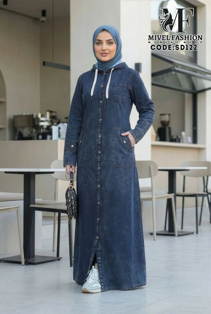 Denim Dress with Hood C:SD122