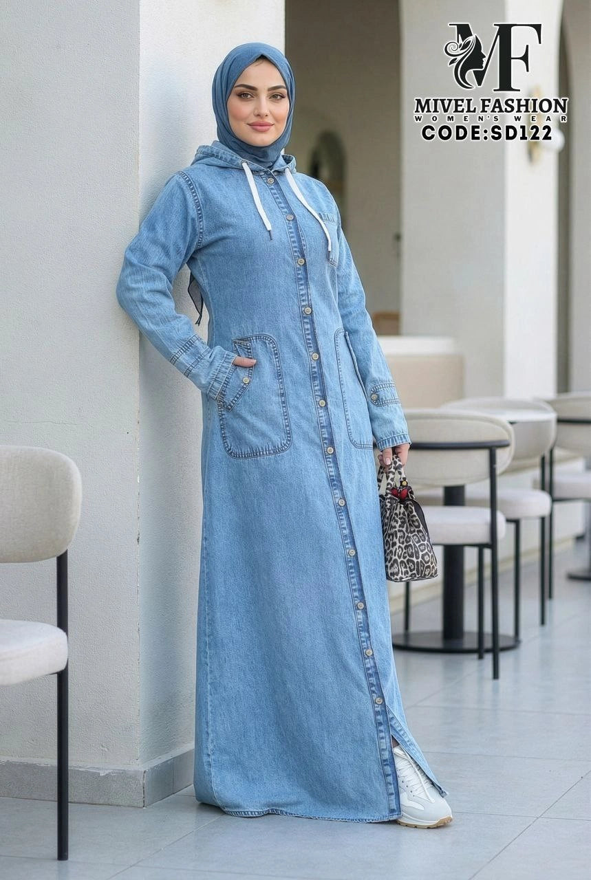 Denim Dress with Hood C:SD122