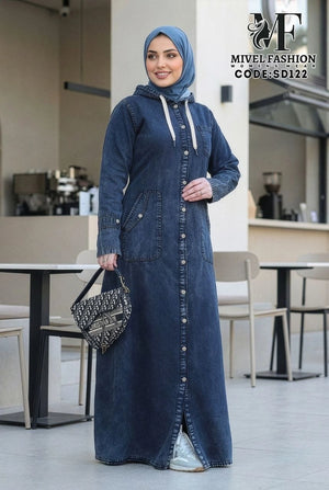 Denim Dress with Hood C:SD122