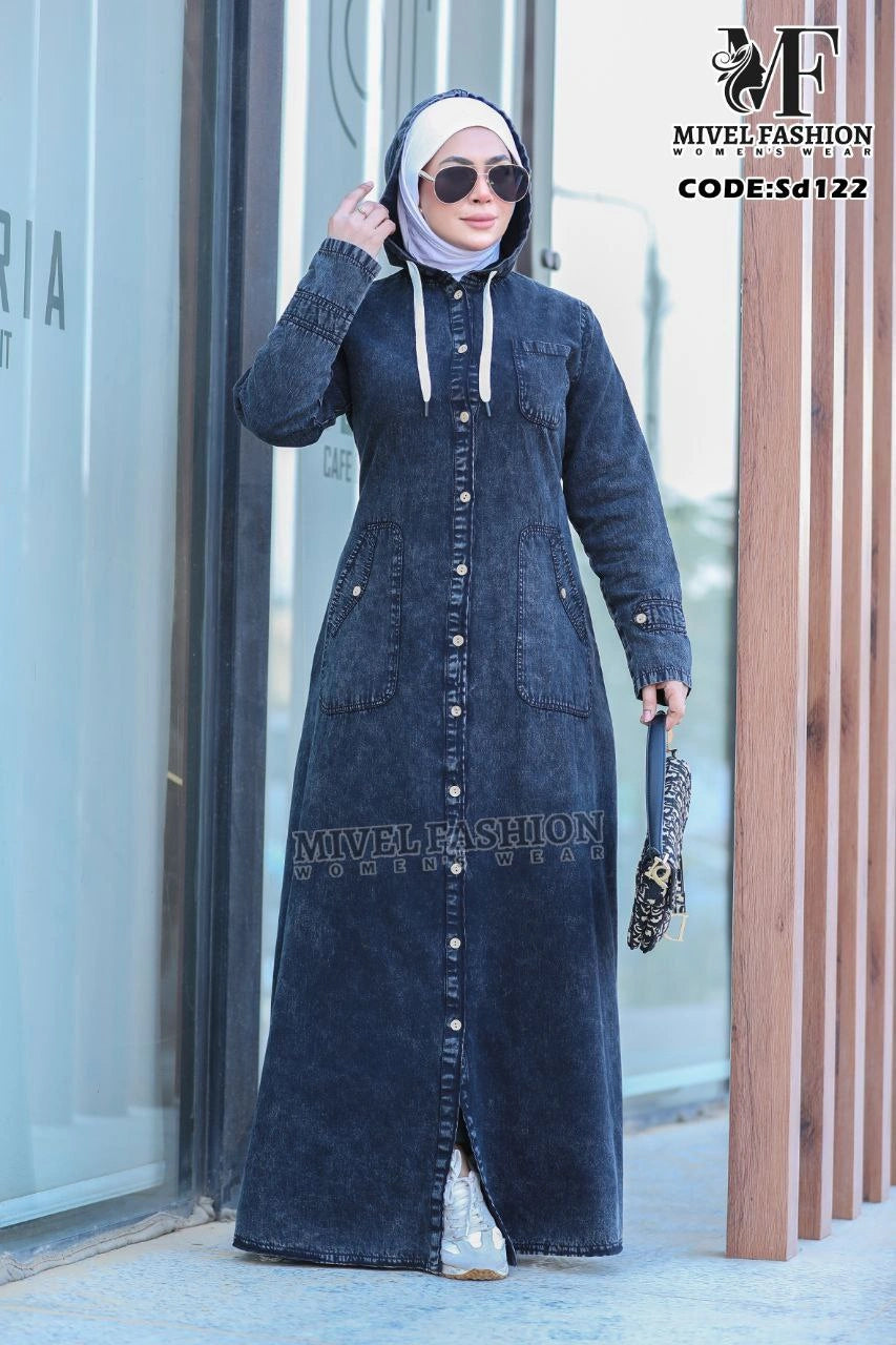 Denim Dress with Hood C:SD122