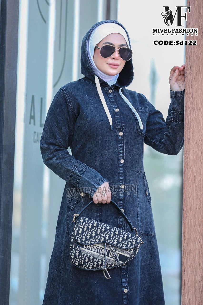 Denim Dress with Hood C:SD122