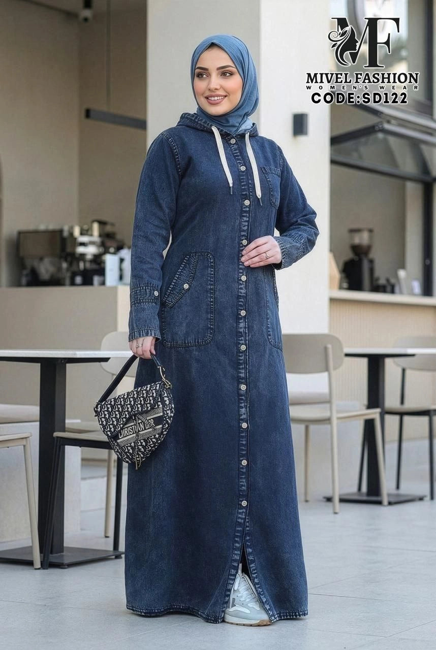 Denim Dress with Hood C:SD122