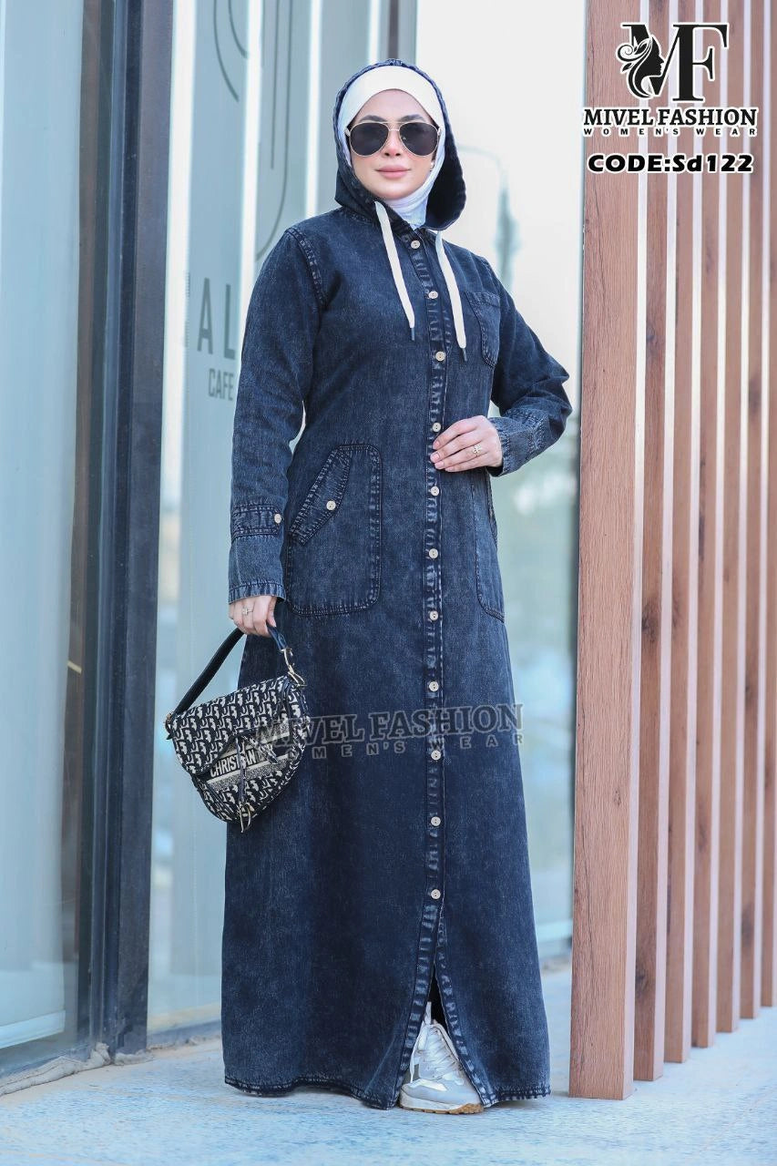 Denim Dress with Hood C:SD122
