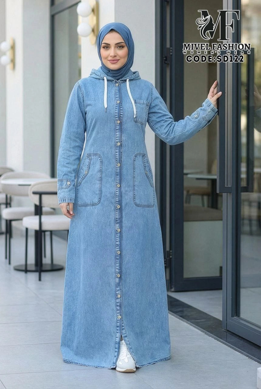 Denim Dress with Hood C:SD122
