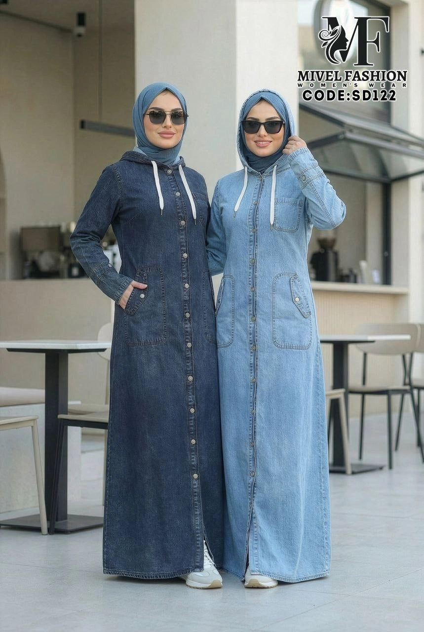 Denim Dress with Hood C:SD122